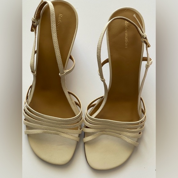 Reformation Cream Ava Wedge Espadrille Sandal Size 10 NEW - Picture 5 of 7